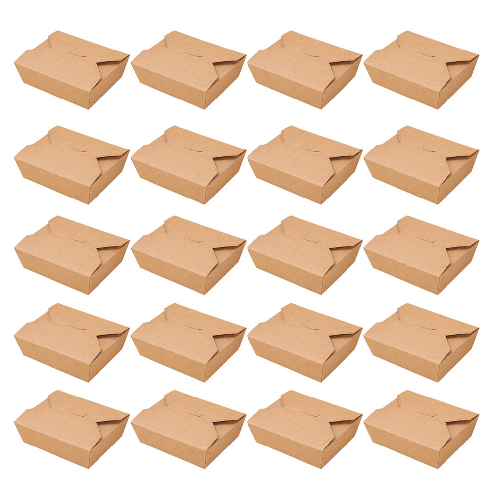 Meal Prep Day - 20Pcs Kraft Paper Lunch Box Disposable