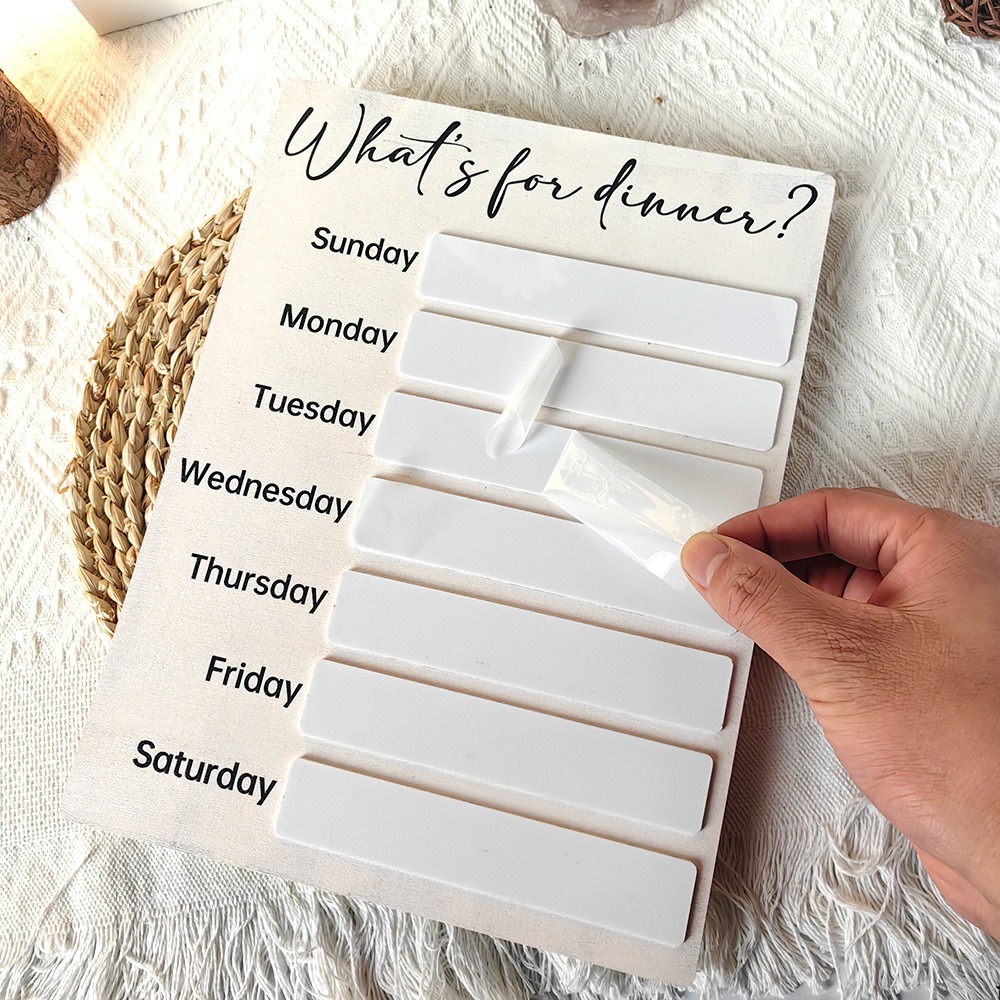 Meal Prep Plan - Practical Magnetic Fridge Meal Planner Wood