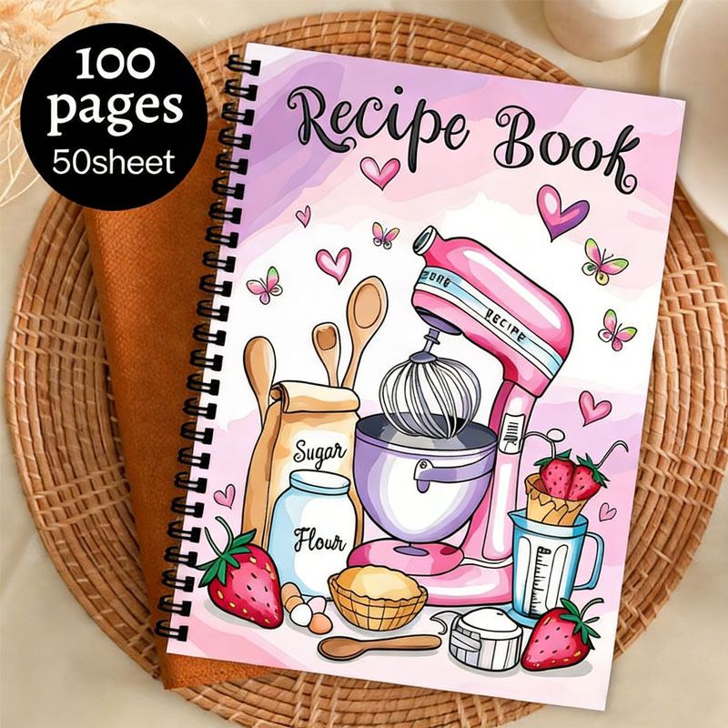 Meal Prep Plan - Recipe Logbook 100 Sheets Empty Cookbook