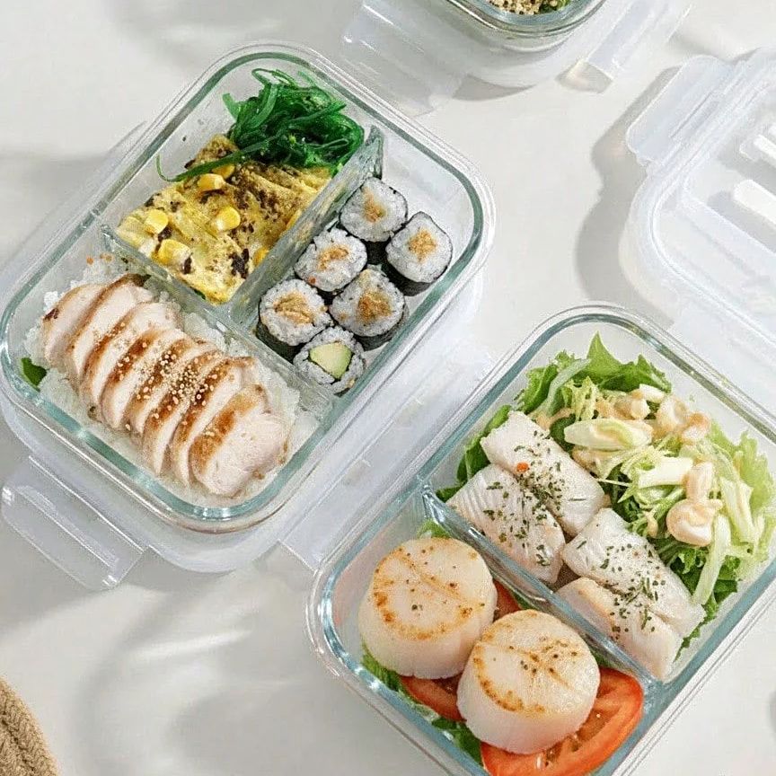 Meal Prep Plan - Glass Food Storage Container With Lid,