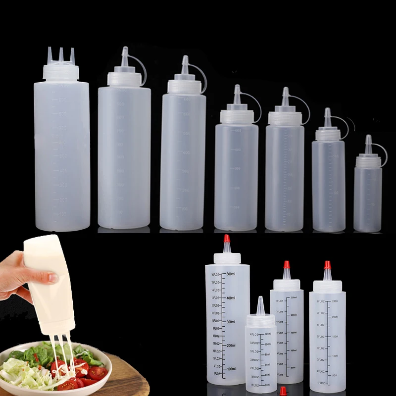 1Pcs Empty120ml-1000ml PE Plas - Sauce Squeeze Bottle review and price