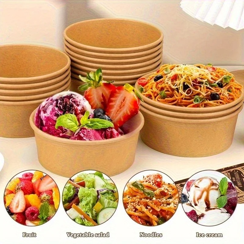 Kraft Paper Round Bowls Dispos - Meal Prep Plan review and price