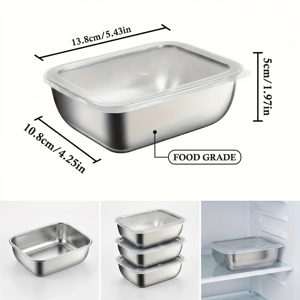 5PCS Stainless Steel Food Stor - Meal Prep Recipes review and price