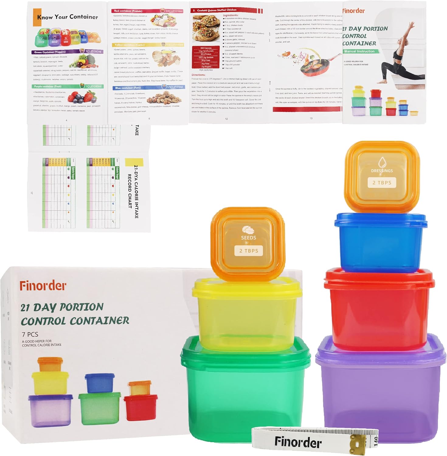 7pcs 21 Day Portion Control Co - Meal Prep Kit review and price