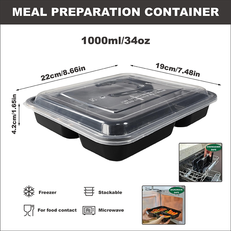 3-Compartment 34 Oz/1000 Ml, 1 - Meal Prep Recipes review and price